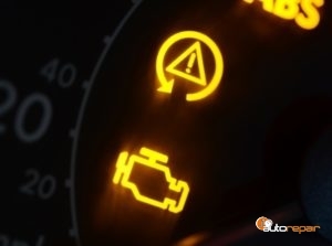 Close Up of Check Engine Light Symbol